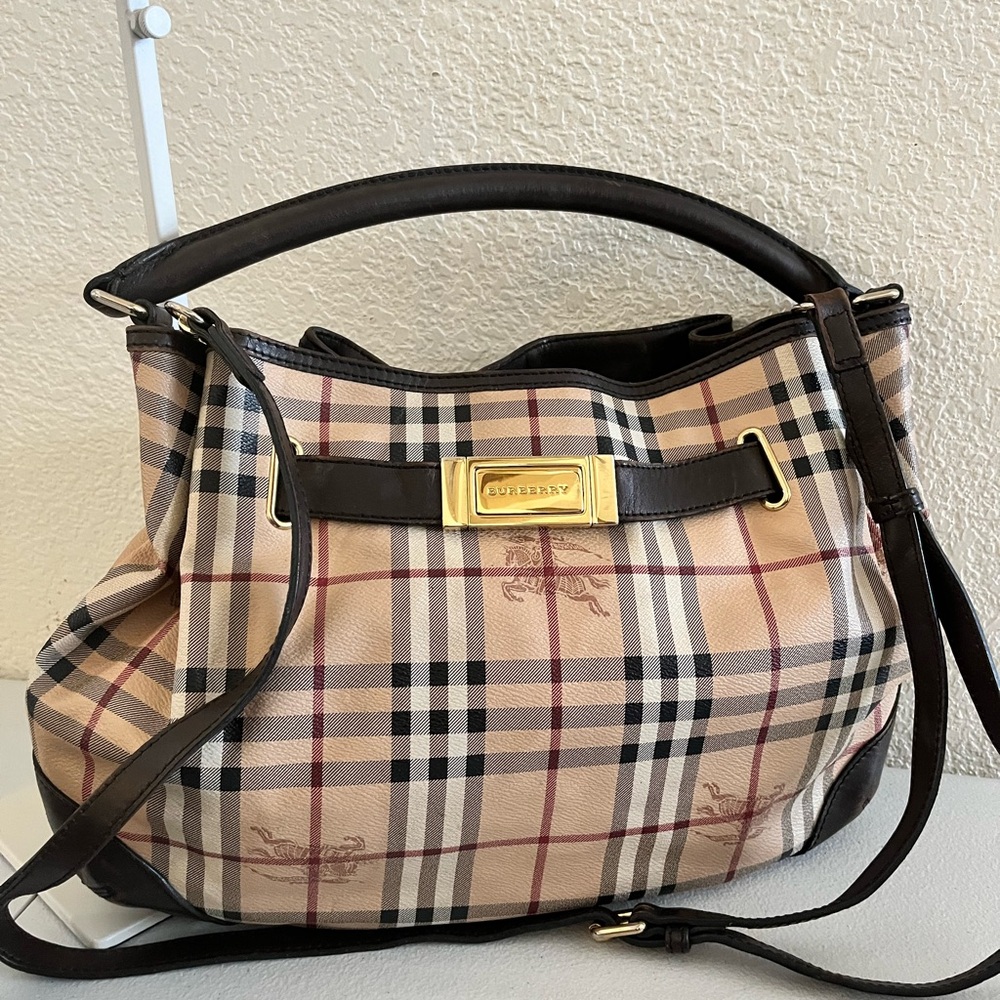 Burberry Beige and Black Check Shoulder Bag - Picture 12 of 12